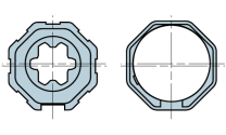 Adapterset voor S buismotoren, achtkantige buis 40mm
